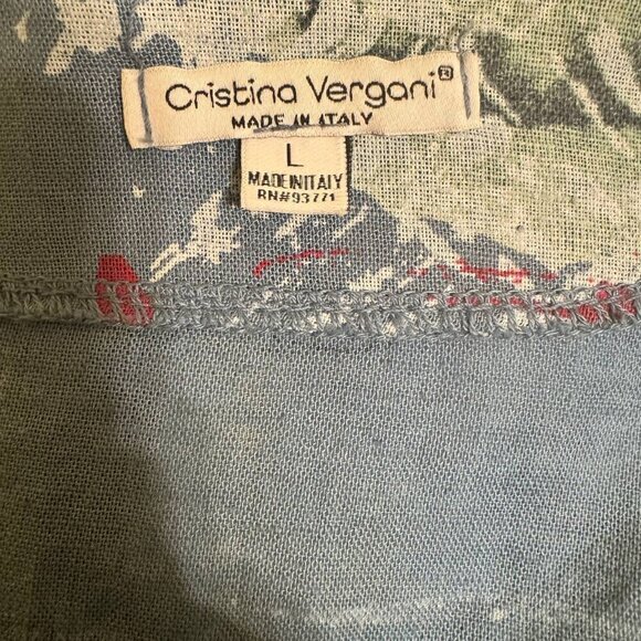 Cristina Vergani Women’s Abstract Linen-blend Dress - Size Large - Picture 3 of 12